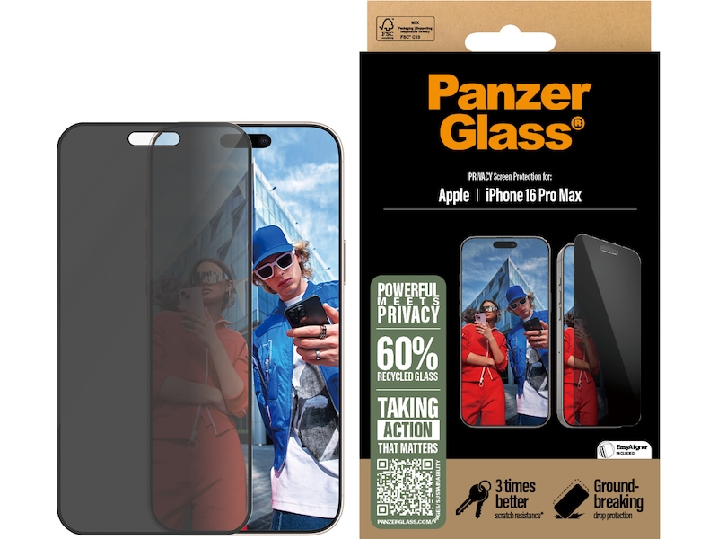 PanzerGlass iPhone 16 Pro Max Privacy skjermbeskytter Skjermbeskytter
