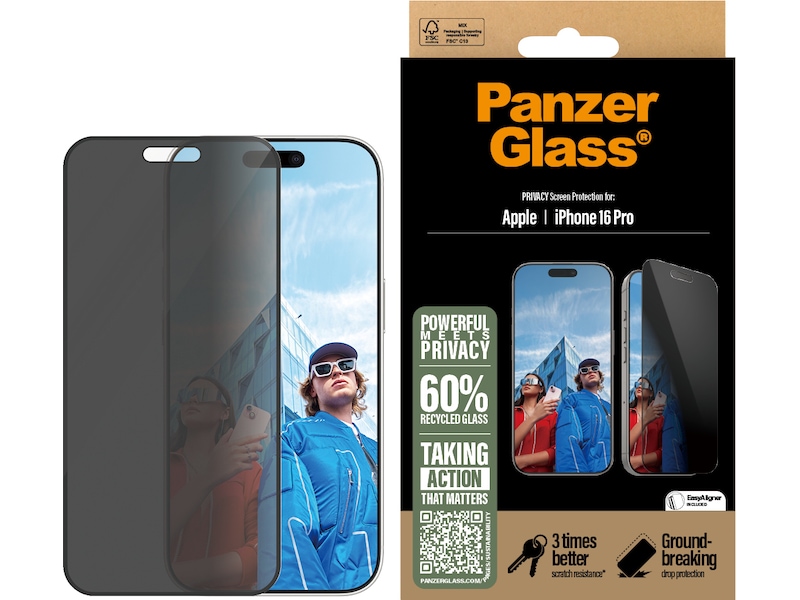 PanzerGlass iPhone 16 Pro Privacy skjermbeskytter Skjermbeskytter