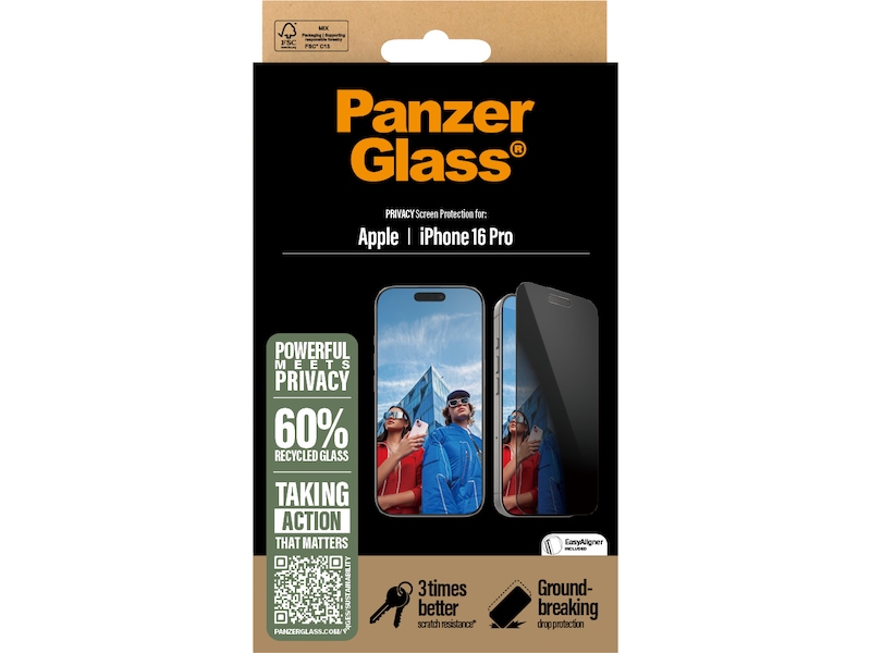 PanzerGlass iPhone 16 Pro Privacy skjermbeskytter Skjermbeskytter