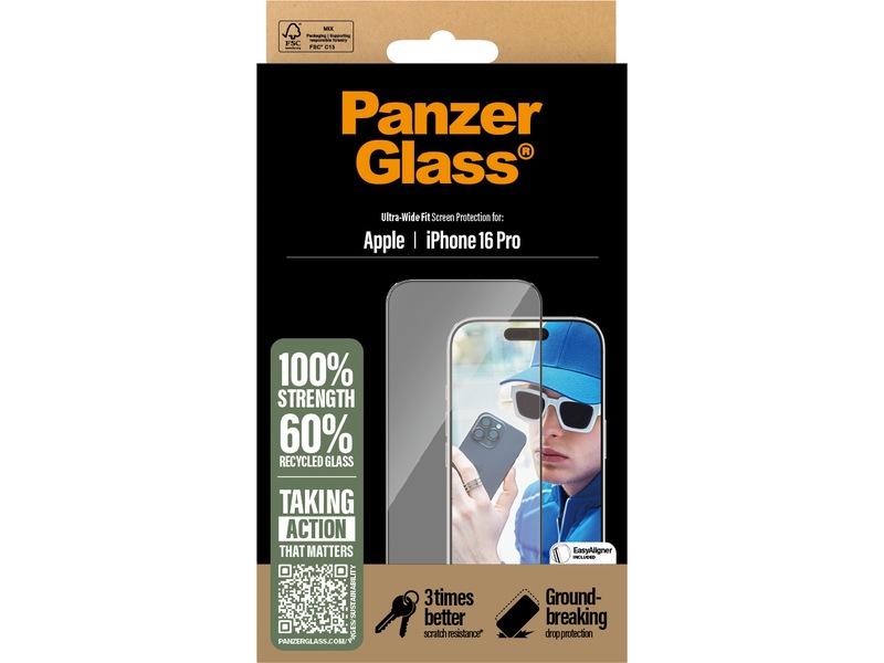PanzerGlass iPhone 16 Pro skjermbeskytter Skjermbeskytter