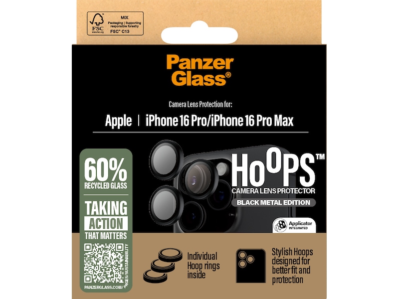 PanzerGlass iPhone 16 Pro / Pro Max Hoops Linsebeskytter Skjermbeskytter