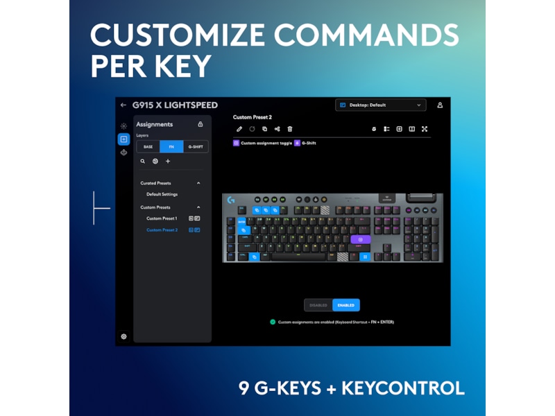 Logitech G915 X Lightspeed Trådløst Gamingtastatur (sort) Gamingtastatur