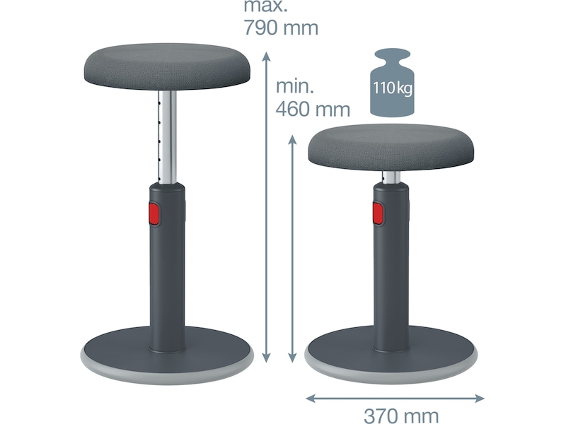 Leitz Ergo Cosy Active Sit Stand Balansestol (grå) Kontorstoler