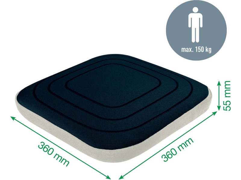 Leitz Active Wobble Sittepute med trekk (mørk grå) Sittepute