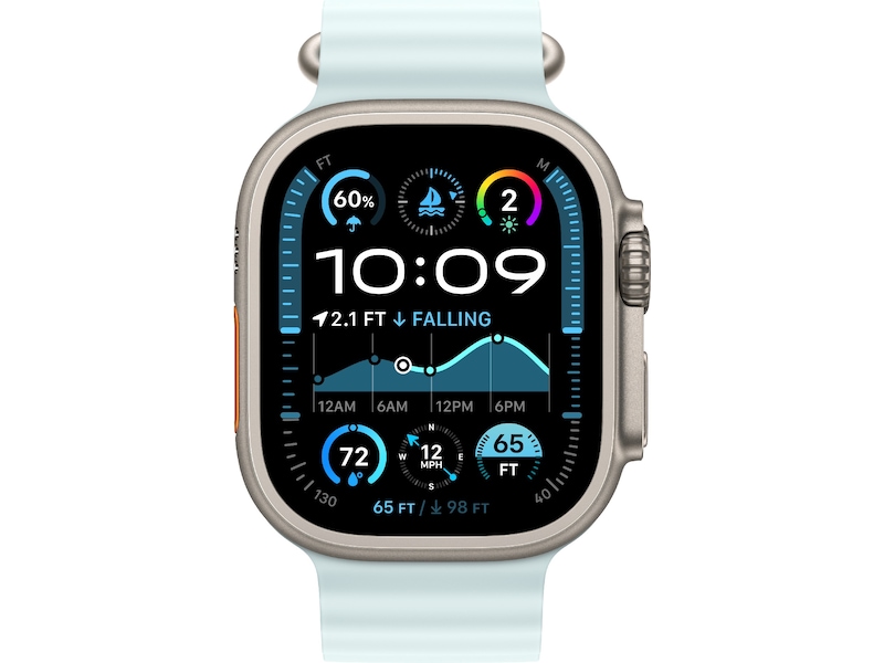 Apple Watch 49mm Natural Titanium Ocean Band Extension (ice blue) Reim