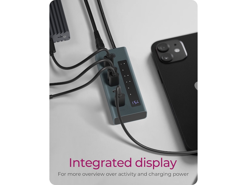 Hub 3.0 Attivo con Alientatore - 7 Porte USB Splitter Extender, ulti