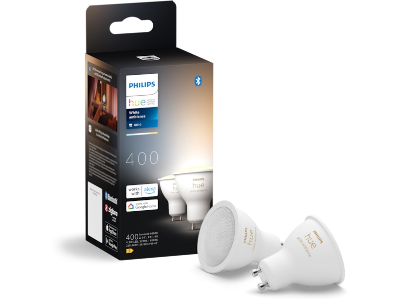 Philips Hue White Ambiance 4.2W GU10 2PK Lyspærer & LED-pærer