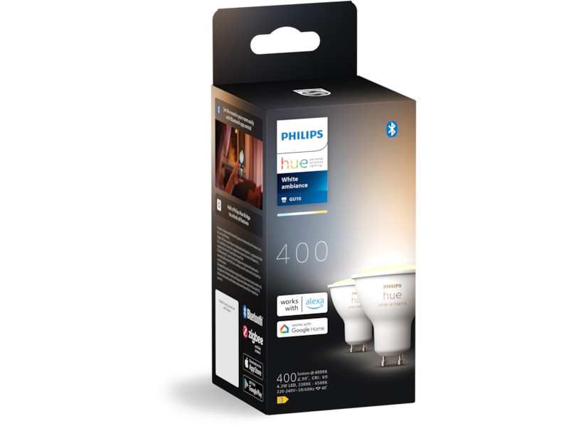 Philips Hue White Ambiance 4.2W GU10 2PK Lyspærer & LED-pærer