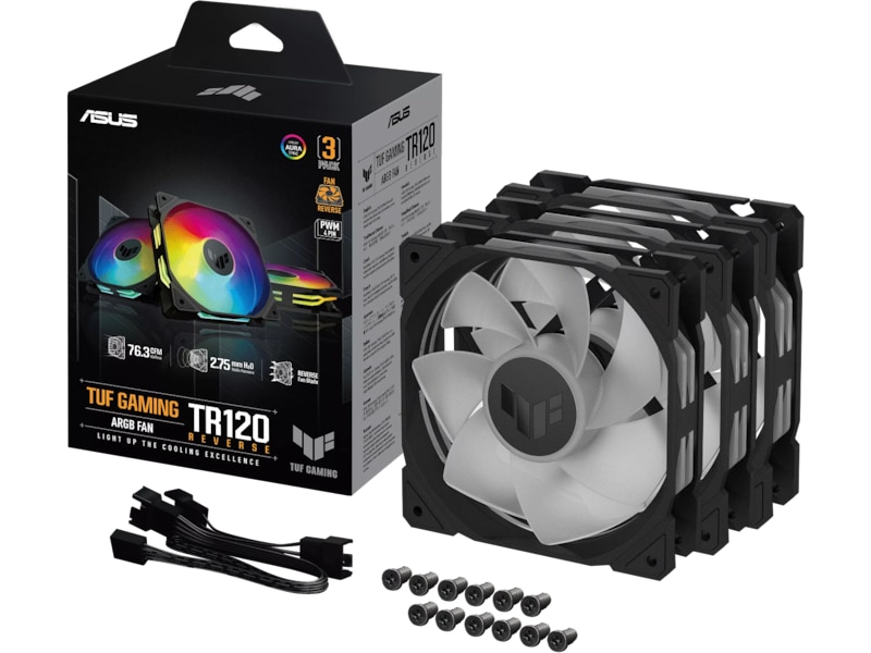 Asus TUF Gaming TR120 ARGB Reverse Vifte 3pk (sort) Vifter