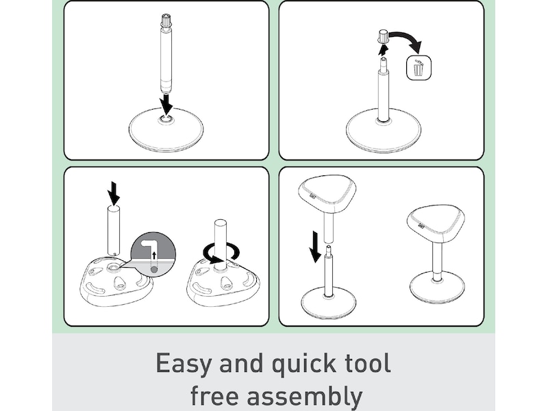 Leitz Ergo Active Balansestol sitt/stå, komfortsete, høyde 57-82 cm Kontorstoler