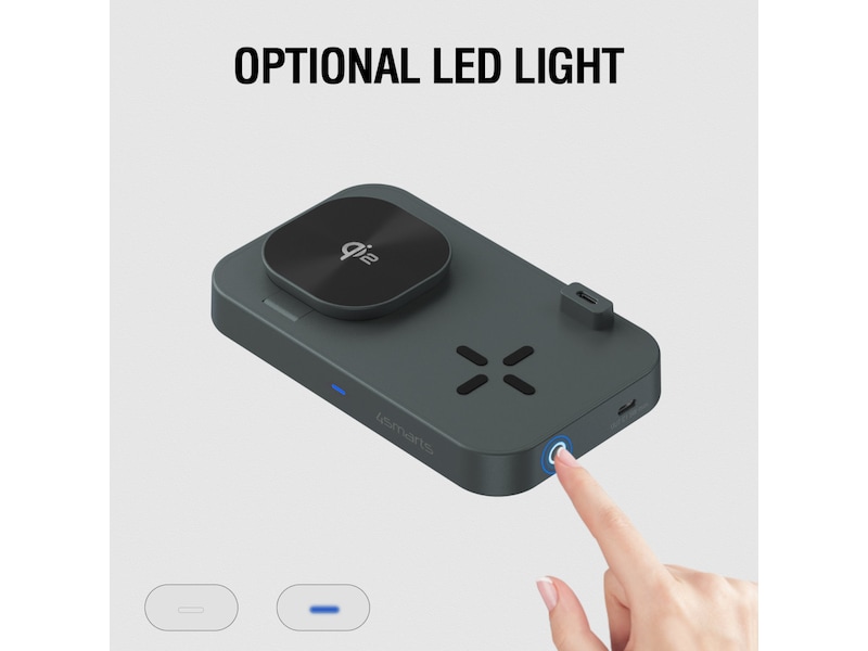 4smarts Qi2 Charging Station Trident (sort) Mobilladere
