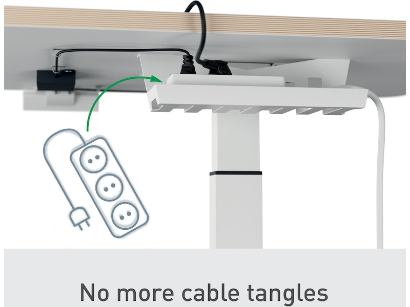 Leitz Ergo Hev-Senk Skrivebord, elektrisk, med påminnelse om å stå opp Skrivebord