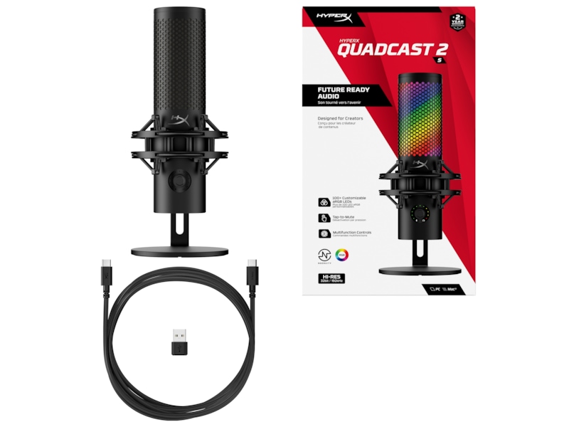 HyperX QuadCast 2 S RGB USB mikrofon (sort) Mikrofon