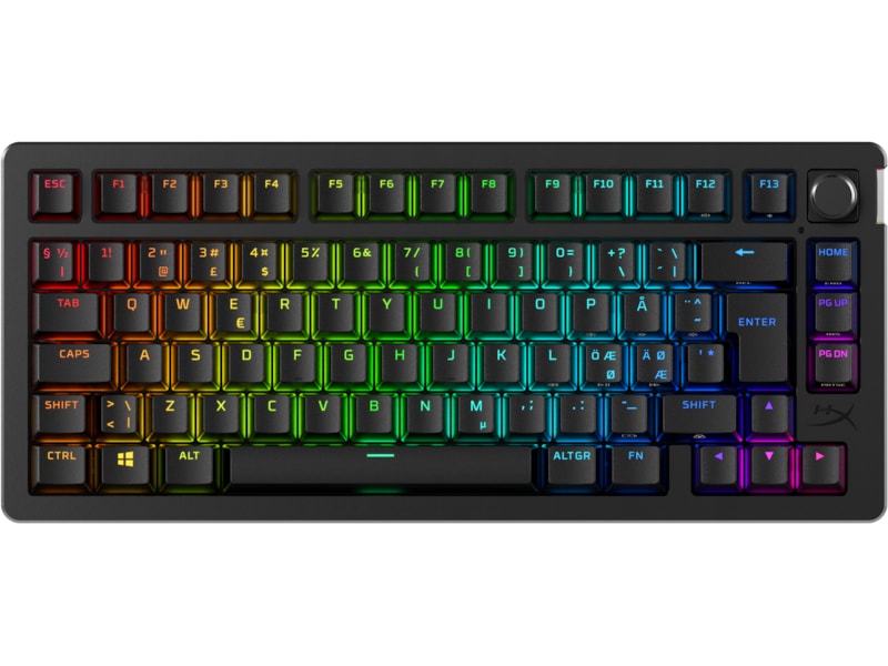 HyperX Alloy Rise 75 trådløst gamingtastatur (sort) Gamingtastatur