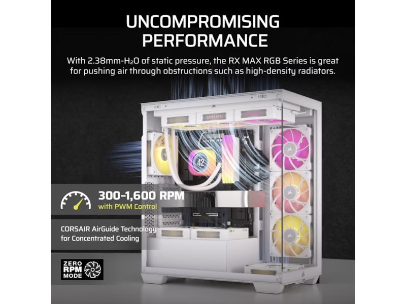 Corsair iCUE LINK RX140 RGB MAX Vifte 2pk (hvit) Vifter