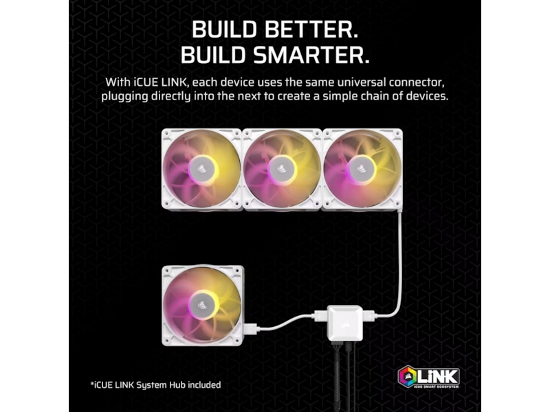 Corsair iCUE LINK RX140 RGB MAX Vifte 2pk (hvit) Vifter