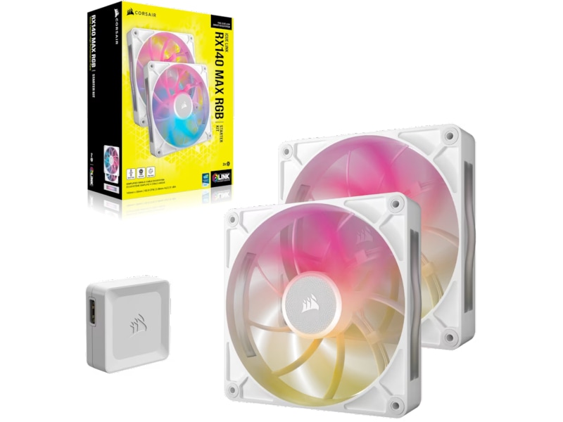 Corsair iCUE LINK RX140 RGB MAX Vifte 2pk (hvit) Vifter
