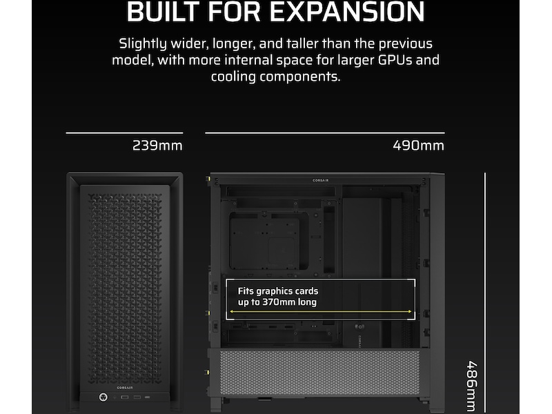 Corsair FRAME 4000D Mid-Tower (sort) Midi tower