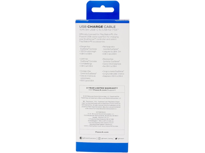 PowerA USB-C kabel for PS5 (sort/hvit) USB-kabler