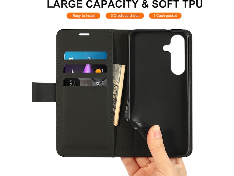 iiglo Galaxy S25+ Lommebokdeksel (sort) Mobildeksel