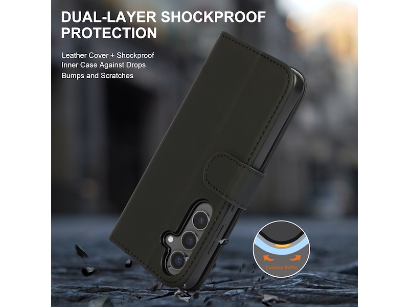 iiglo Galaxy S25 Lommebokdeksel (sort) Mobildeksel