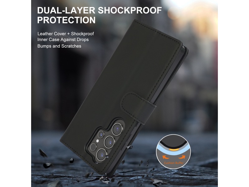 iiglo Galaxy S25 Ultra Lommebokdeksel (sort) Mobildeksel