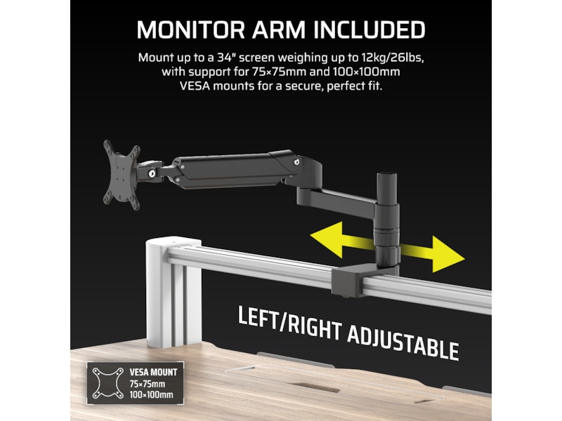 Corsair Platform:4 Elevate skrivebord (hvit/lys tre) Gamingdesk