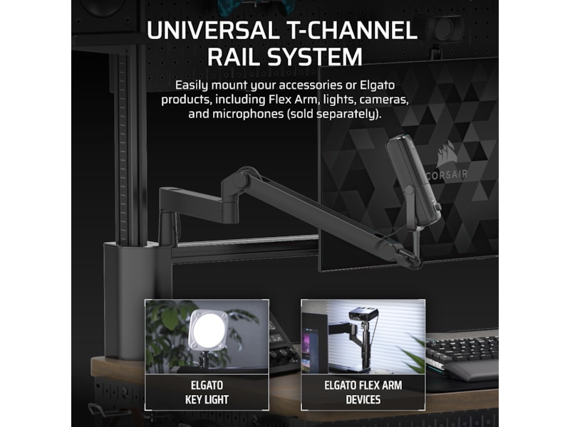 Corsair Platform:4 Elevate skrivebord (hvit/lys tre) Gamingdesk