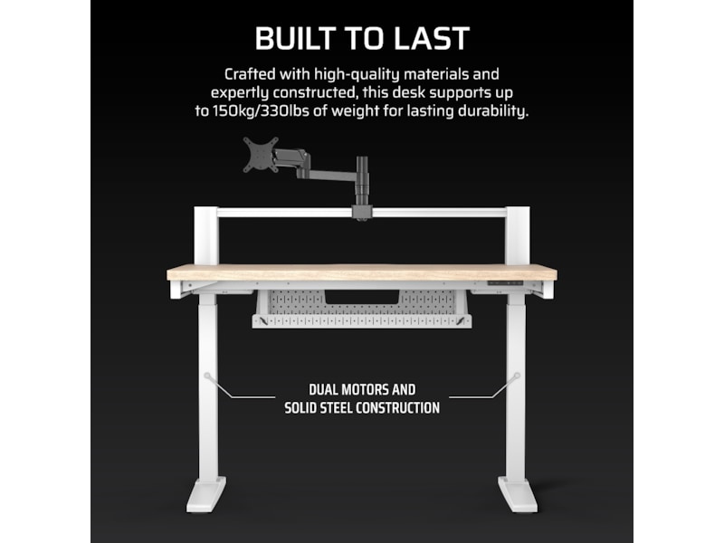 Corsair Platform:4 Elevate skrivebord (hvit/lys tre) Gamingdesk