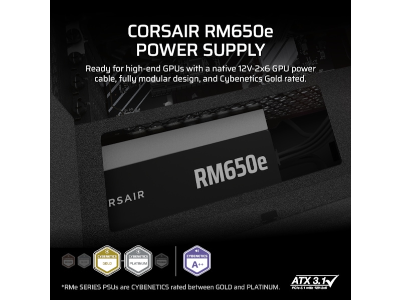 Corsair RMe Series RM650e PSU (sort) Enheter