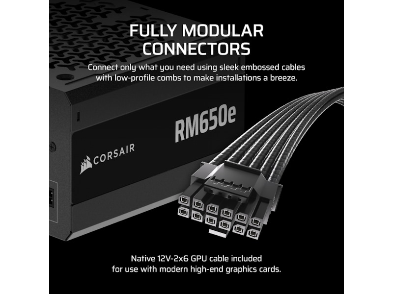 Corsair RMe Series RM650e PSU (sort) Enheter