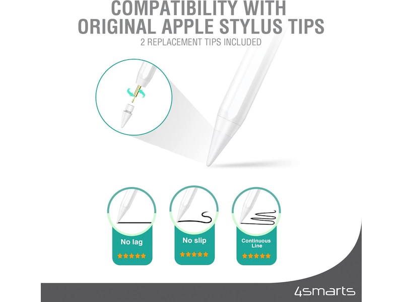 4smarts Pencil Pro 3 iPad stylus (hvit) Tastatur og stylus