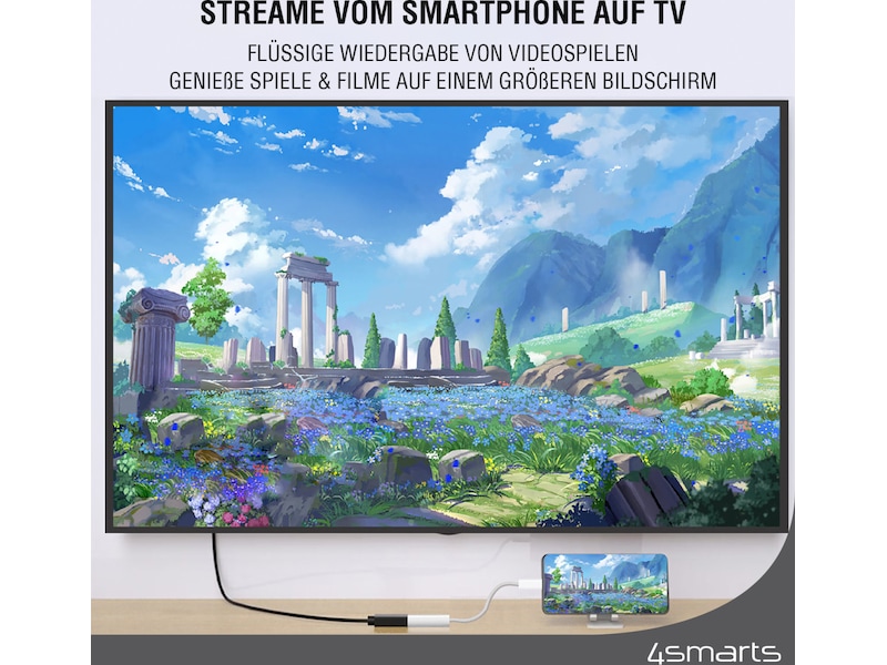 4smarts USB-C til HDMI adapter 15cm (hvit) Kabeladaptere & overganger