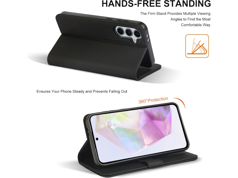 iiglo Galaxy A36 Lommebokdeksel (sort) Mobildeksel