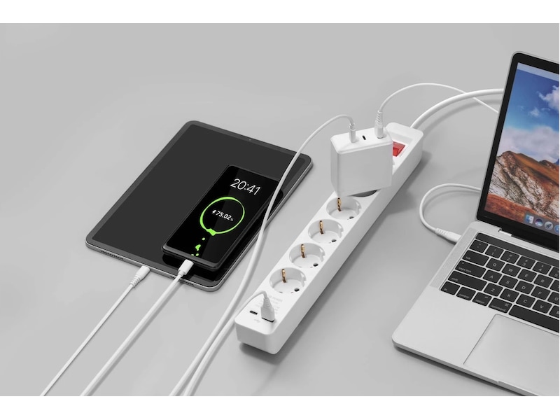 Andersson PWS-C2000 6-veis strømforgrener 3m Skjøtekabel & forgrener