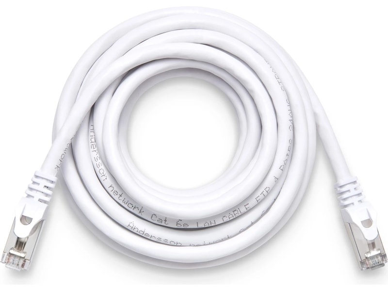 Andersson Nettverkskabel Cat6a 3m (hvit) Nettverkskabler