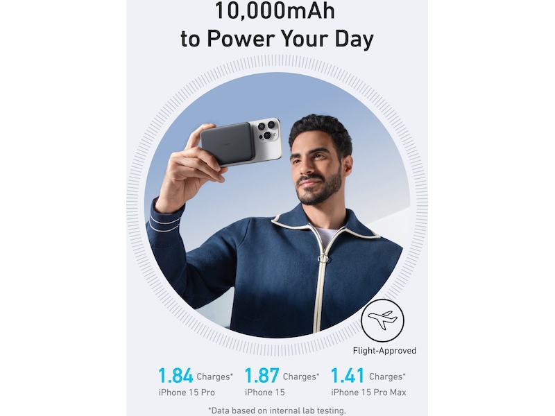 Anker MagGo Powerbank 10.000mAh (sort) Powerbank