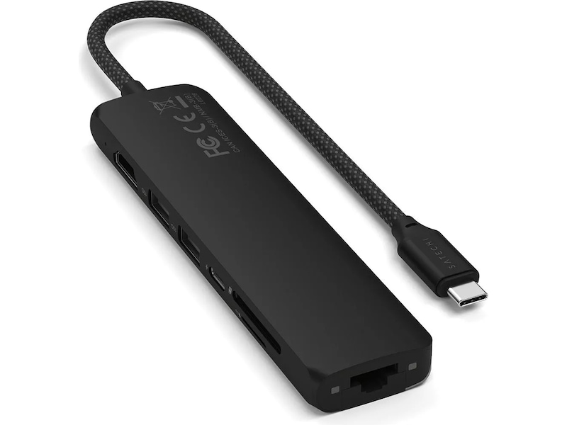 Satechi 7-i-1 Slim Multiport docking (sort) Dockingstasjon & USB-HUB