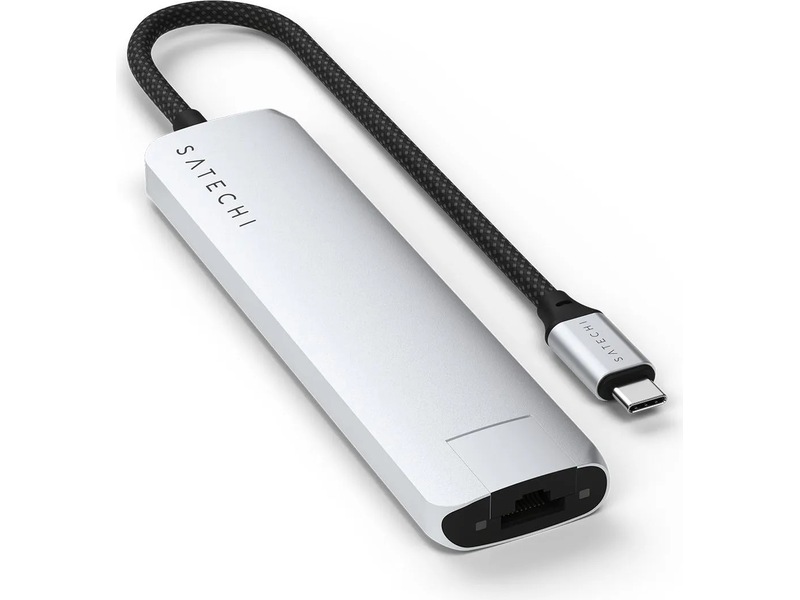 Satechi 7-i-1 Slim Multiport docking (sølv) Dockingstasjon & USB-HUB