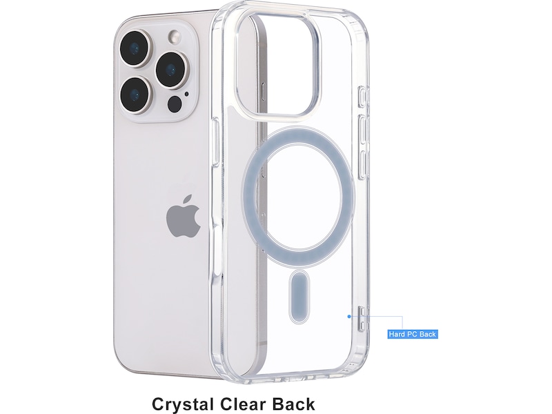 iiglo iPhone 16 Pro Magnetic Silikondeksel (gjennomsiktig) Mobildeksel