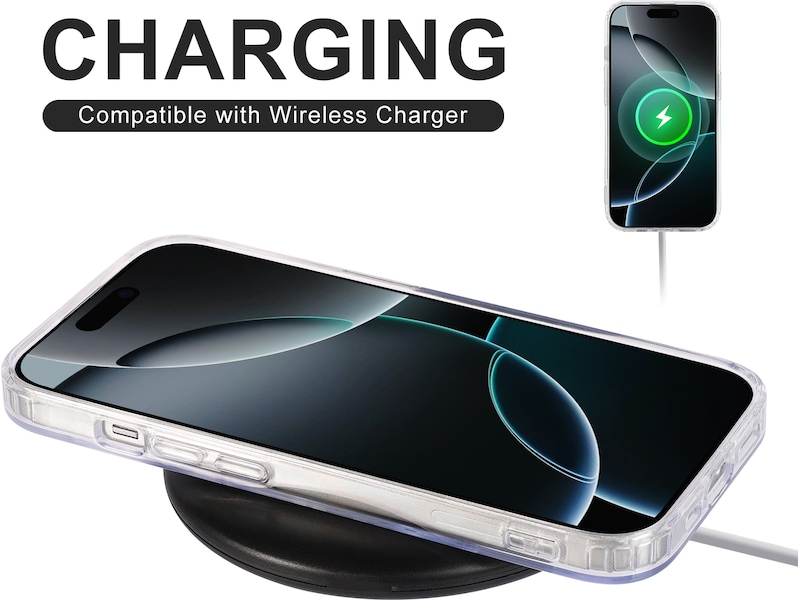 iiglo iPhone 16 Pro Magnetic Silikondeksel (gjennomsiktig) Mobildeksel