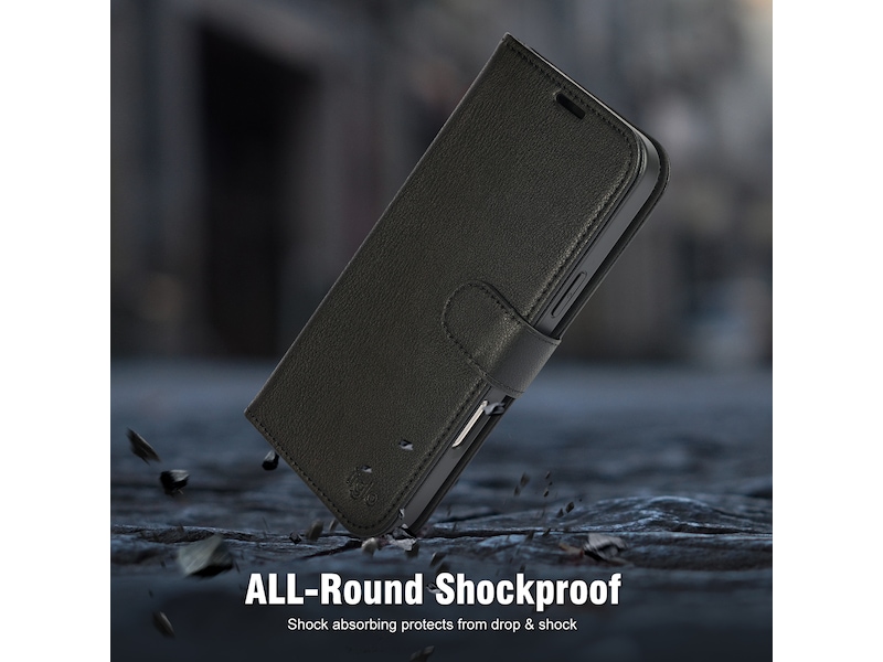 iiglo iPhone 16 Pro Max 2-i-1 Lommebokdeksel (sort) Mobildeksel