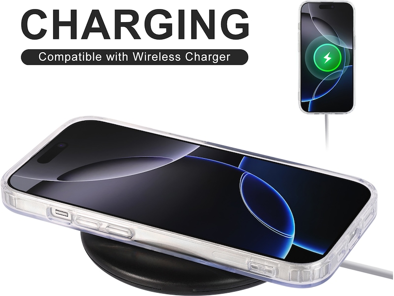 iiglo iPhone 16 Pro Max Magnetic Clear Case (gjennomsiktig) Mobildeksel