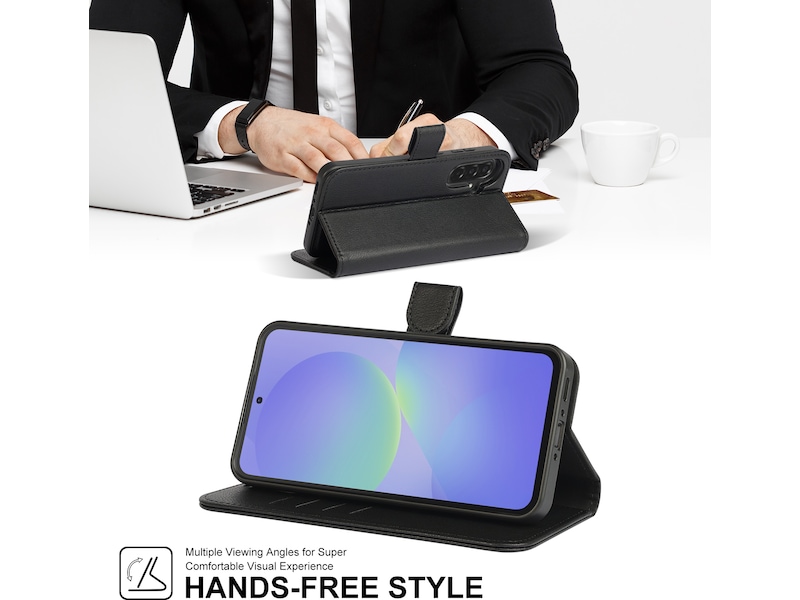 iiglo Galaxy A36 2-i-1 Lommebokdeksel (sort) Mobildeksel