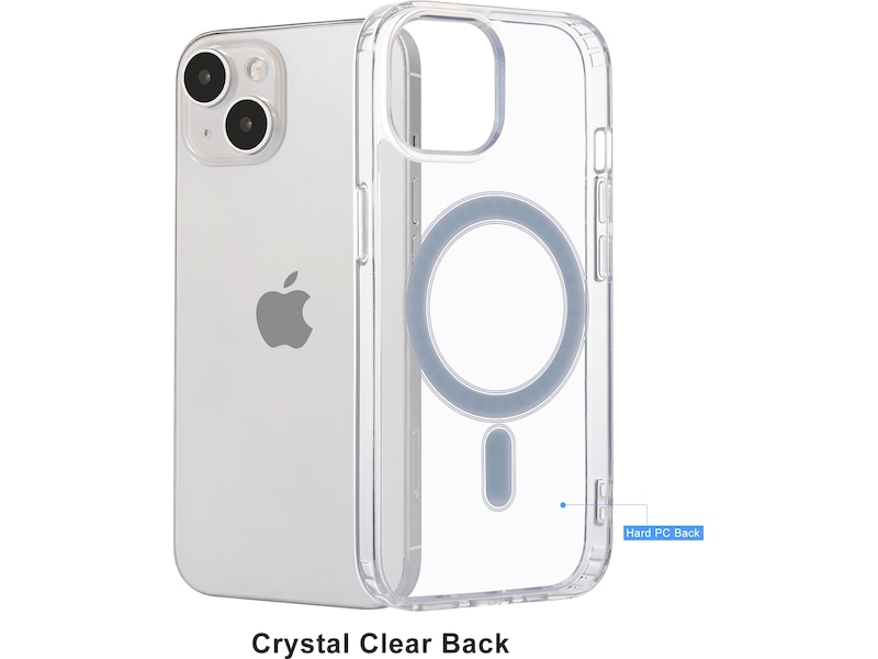 iiglo iPhone 15 Magnetic Silikondeksel (gjennomsiktig) Mobildeksel