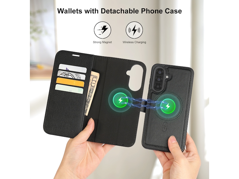 iiglo Galaxy A56 2-i-1 Lommebokdeksel (sort) Mobildeksel