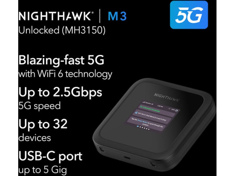 Netgear Nighthawk M3 5G mobile ruter Mobilt bredbånd
