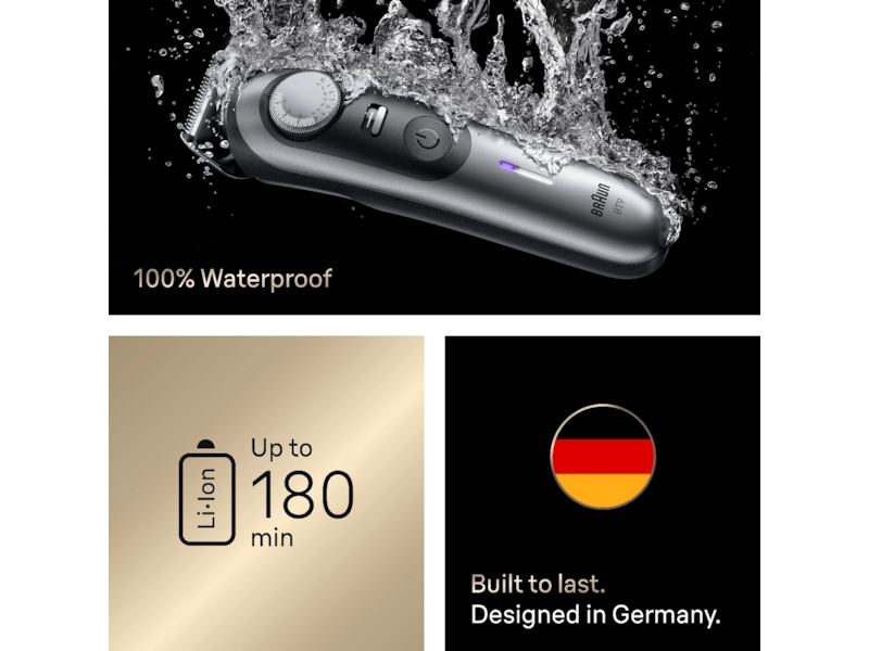 Braun Series 9 Skjeggtrimmer (krom) Barbermaskiner