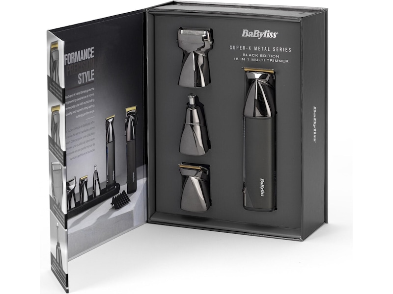 BaByliss Super X Metal 15-in-1 trådløs mutlitrimmer (sort) Hårklippere