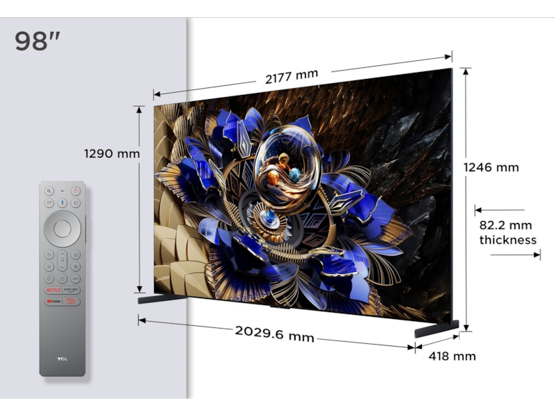 TCL 98" X11K Premium 4K QD-Mini LED Google TV Over 80 tommer TV